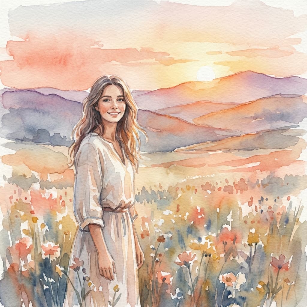 דמות בשקיעה